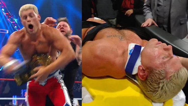 Watch : After losing to Cody Rhodes, Kevin Owens attacks him after Saturday Night’s Main Event goes off air , Rhodes stretchered off